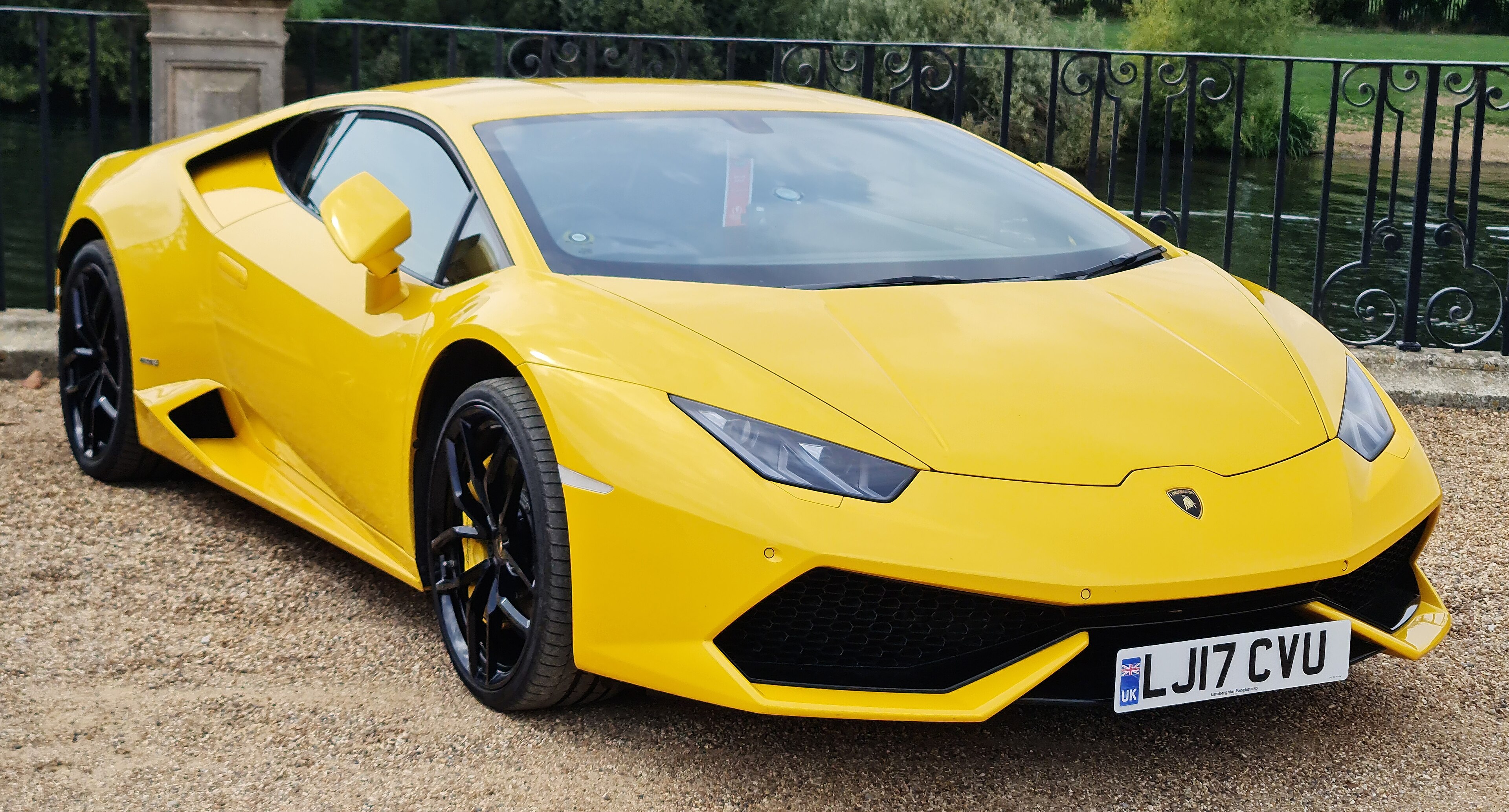 High-performance Italian sports car, the subject of this parking lot collision story.